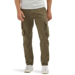 Wrangler Mens 44x30 Regular Taper Cargo Pants Tan Stretch NEW